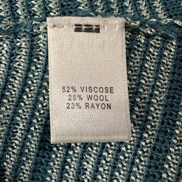 St. John Small Sweater Top Cap Sleeve Round Neck Stretch Julep/Patina Teal Green - Picture 8 of 9